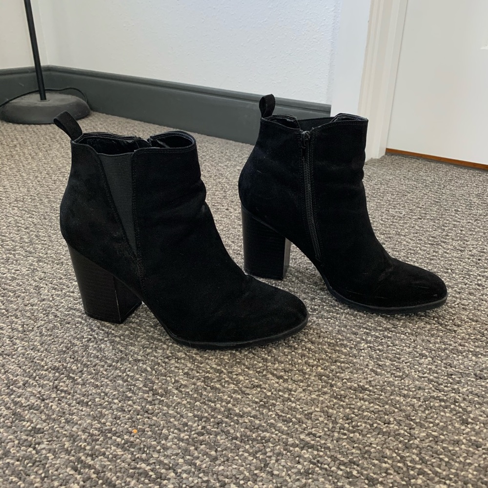 Express Black Suede Booties